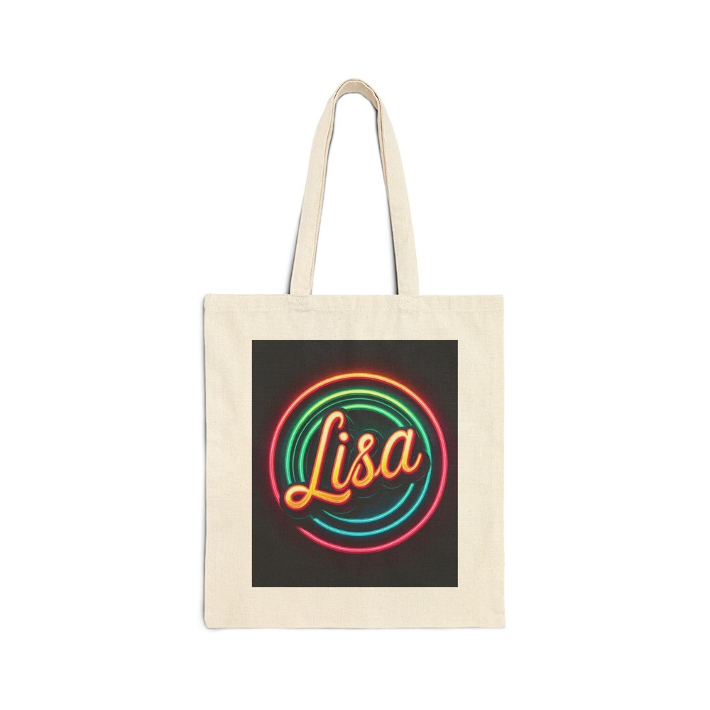 Personalized LISA Neon Cotton Canvas Tote Bag Gift Idea
