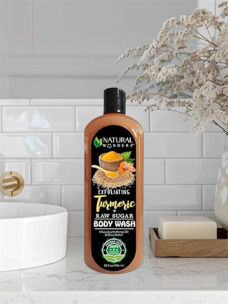 Natural Wunderz Exfoliating Turmeric + Raw Sugar Body Wash 32 FL OZ
