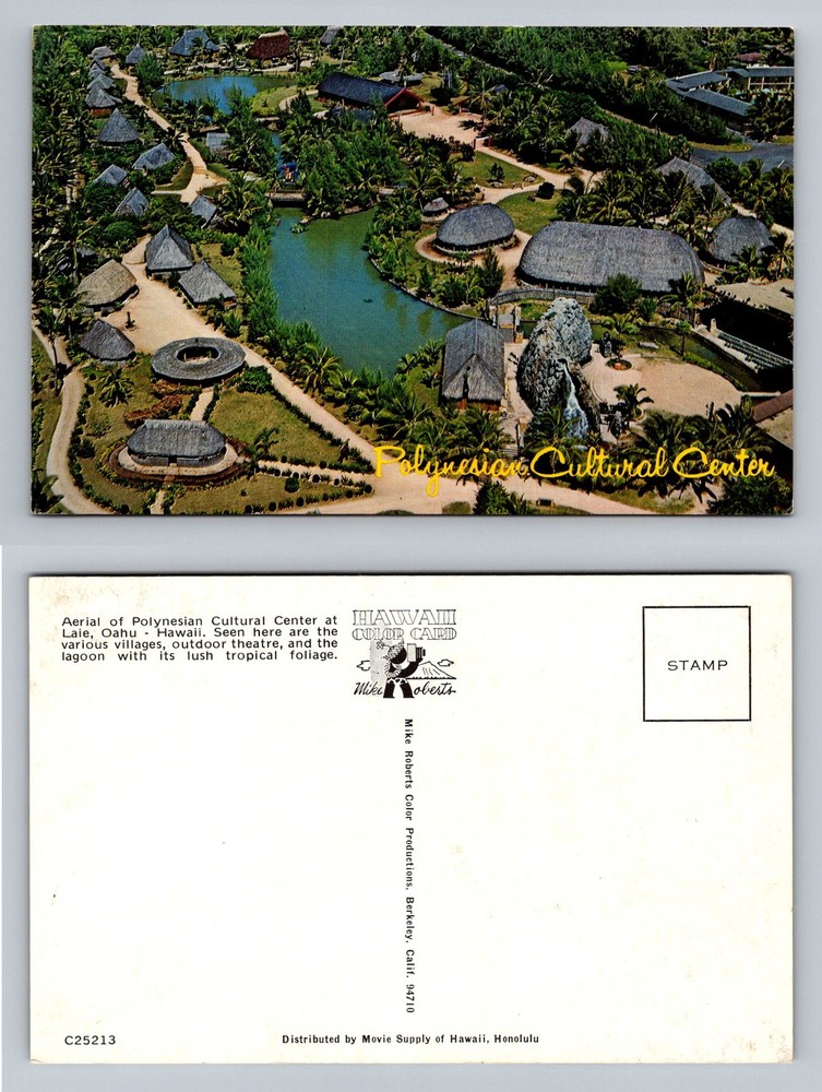 Oahu, HI-Hawaii, Aerial Polynesian Cultural Center At Laie Vintage Postcard