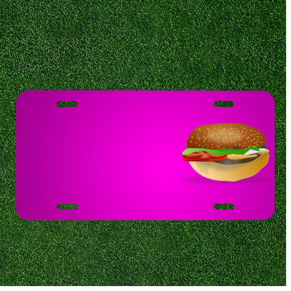 Custom Personalized Car License Plate With Add Names To Hamburger Burger
