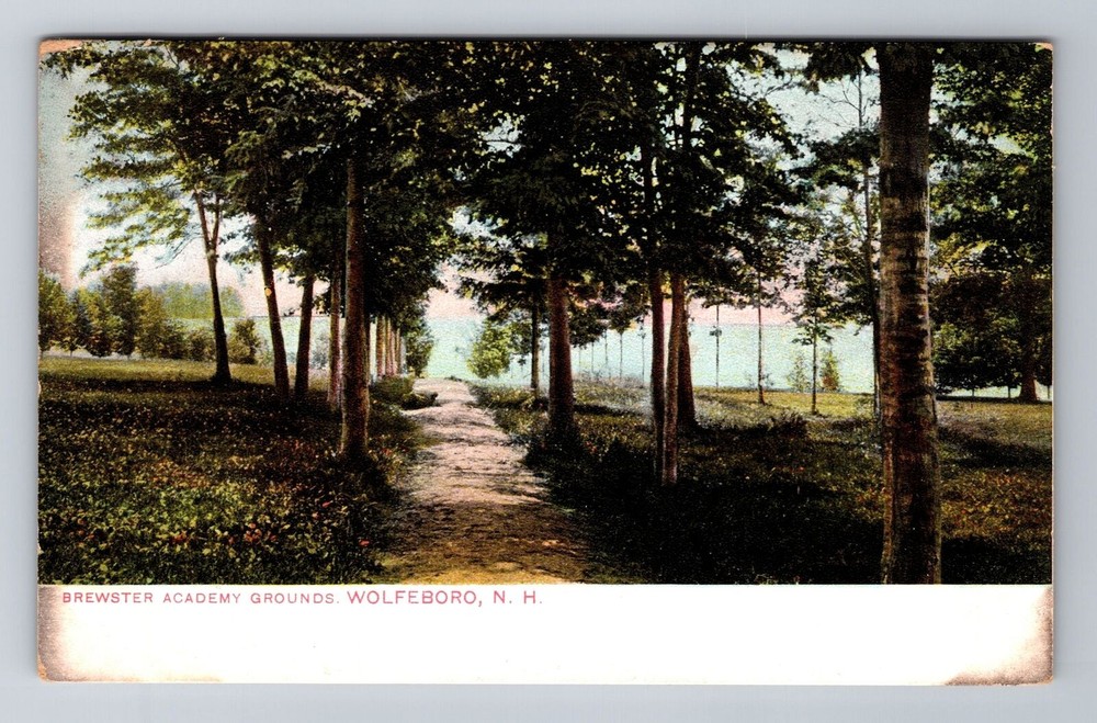 Wolfeboro NH-New Hampshire, Brewster Academy Grounds, Antique Vintage Postcard