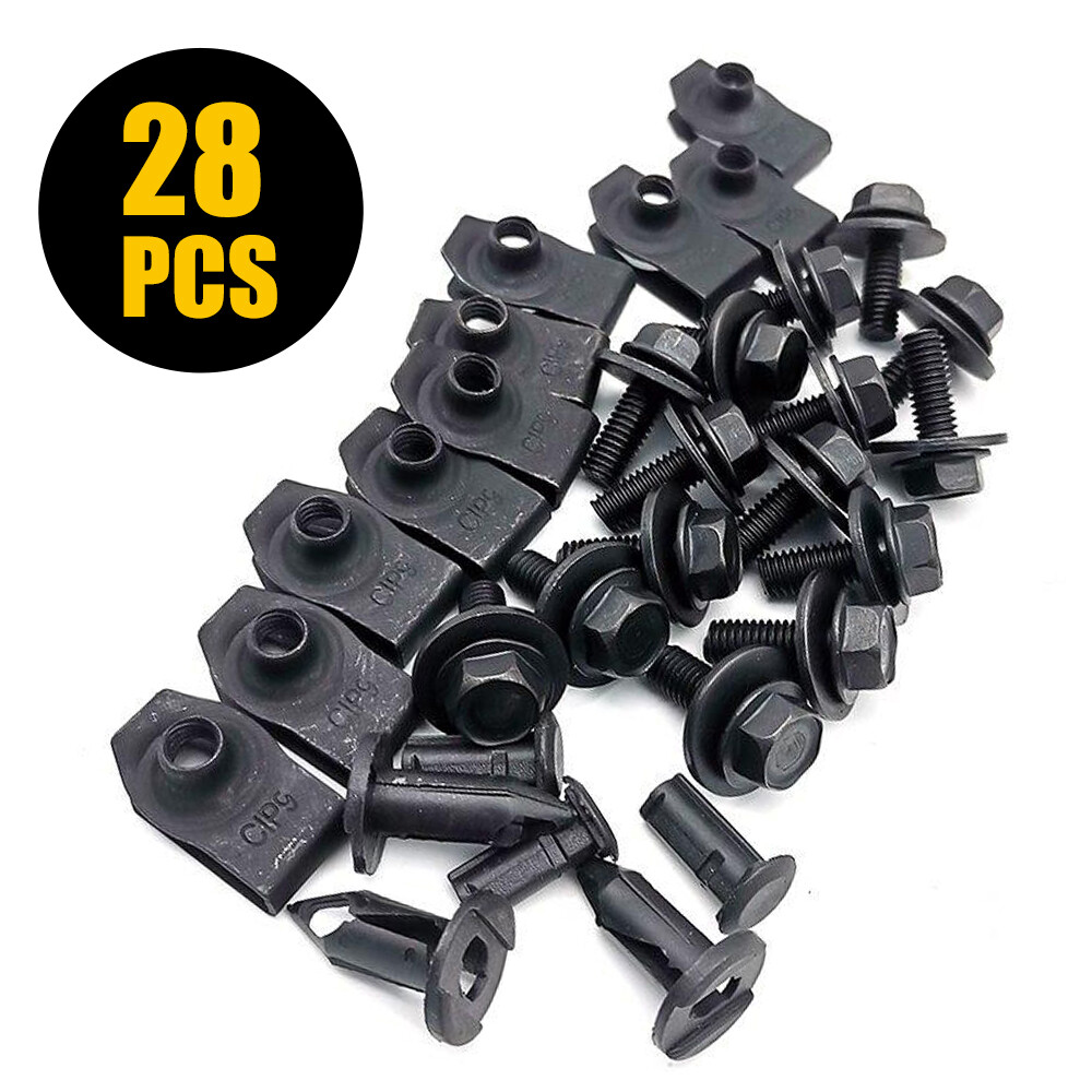 Engine Splash Shield Guard Screw Bumper U-nut Clip Hardware Kit Body Bolt Rivet