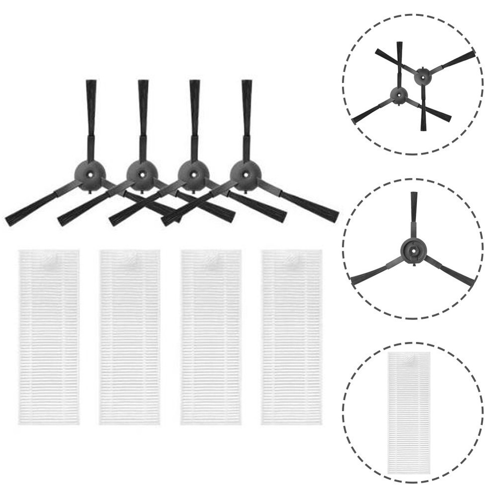 Side Brush And Filter Set Kit Accessories Easily Removed Easily Replaced