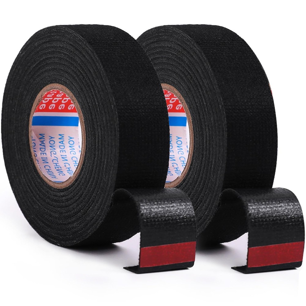 2 Rolls Black Wire Harness Cloth Tape, Speaker Wiring Harness Cloth Tape, for Au