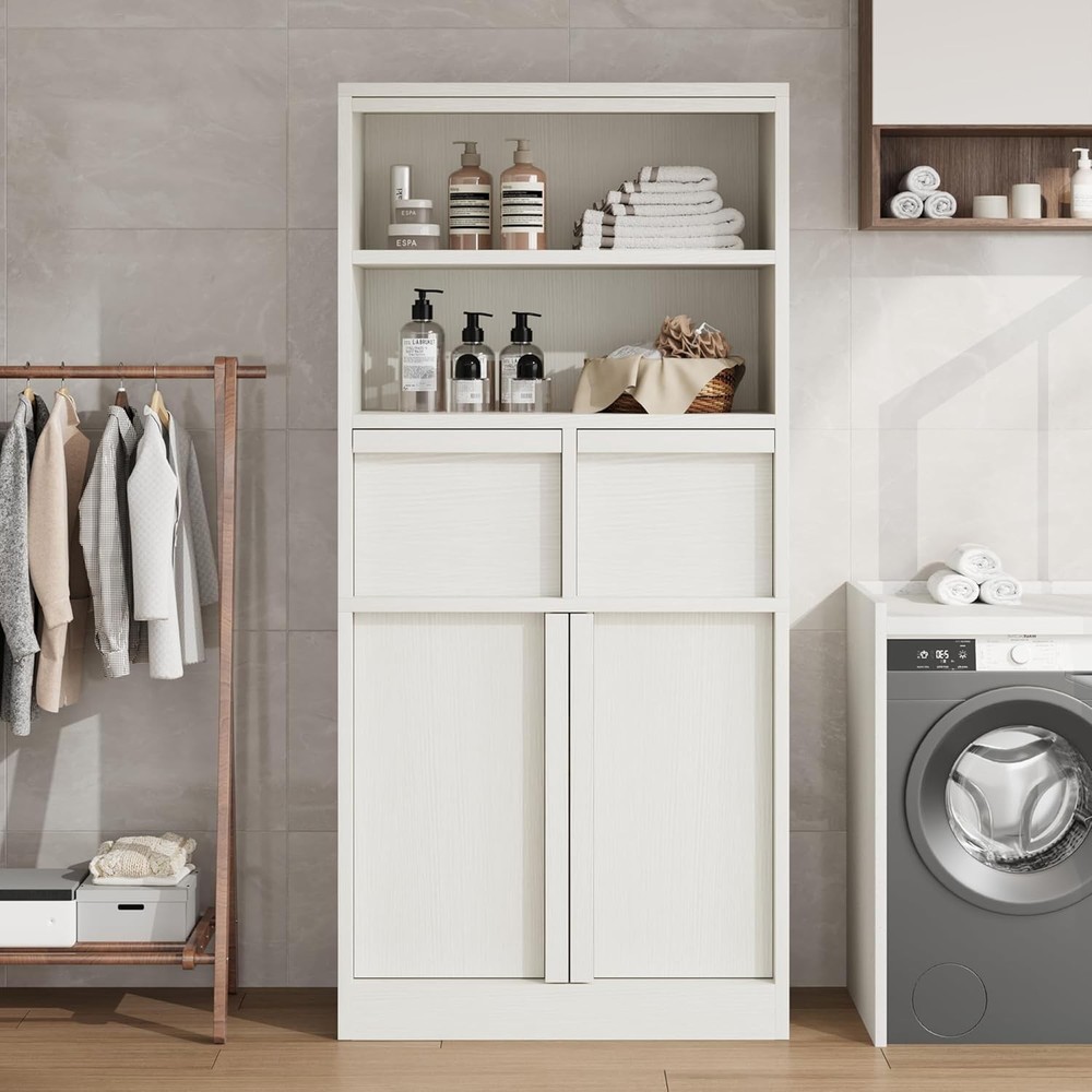 Storage Cabinet w/ Drawer Open Shelve Door Organizer Kitchen Bathroom Cupboard