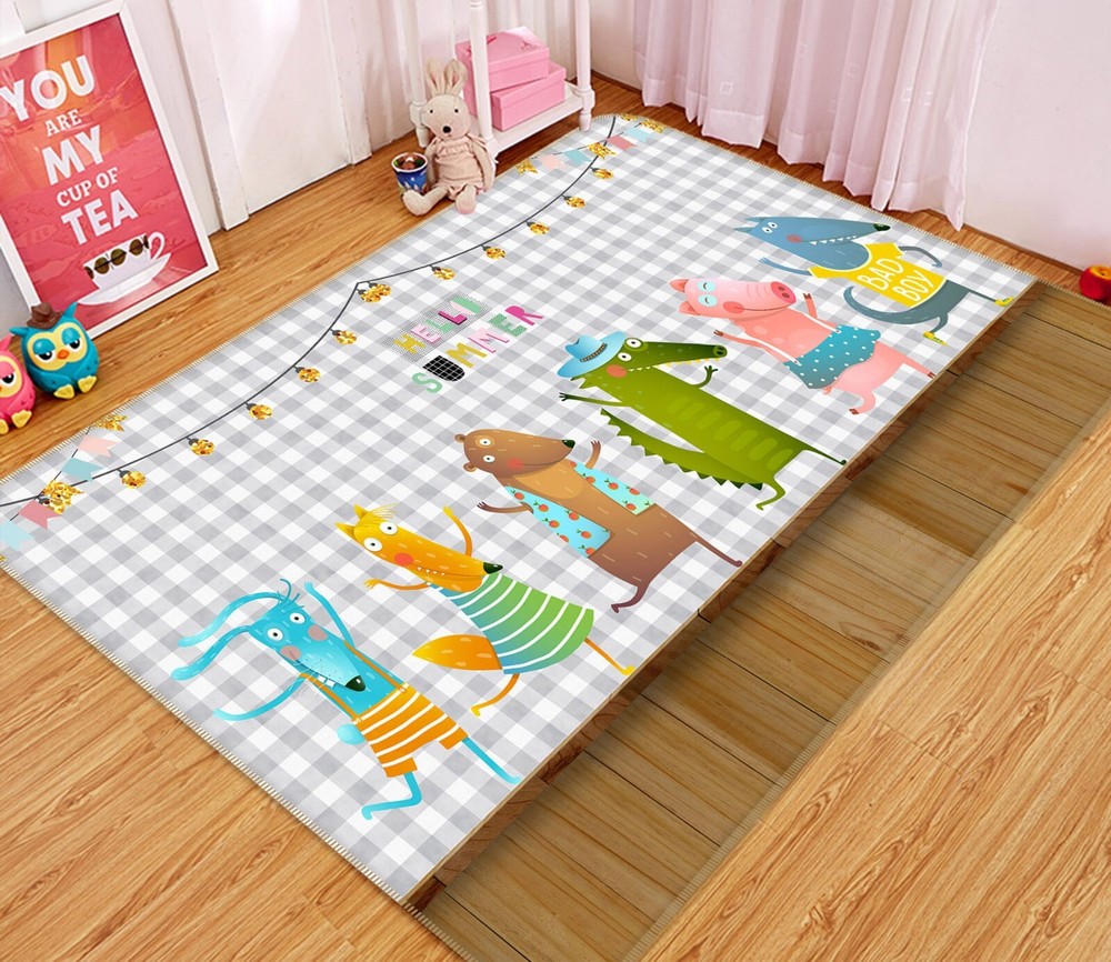 3D Cartoon Crocodile ZHUC600 Game Non Slip Carpet Mat Photo Carpet Amy