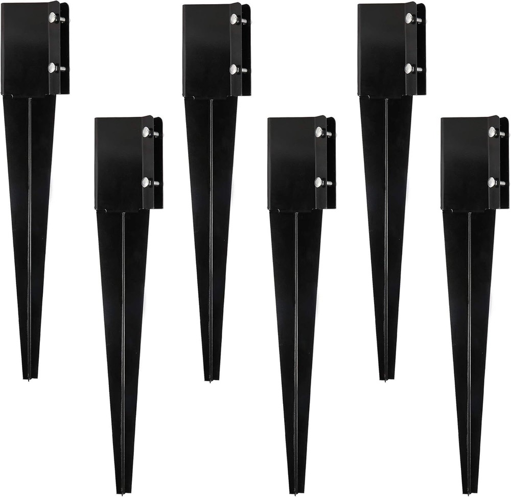 6 Pcs Fence Post Anchor Ground Spike 4x4 Metal Post Stake 24 Inch for Mailbox...