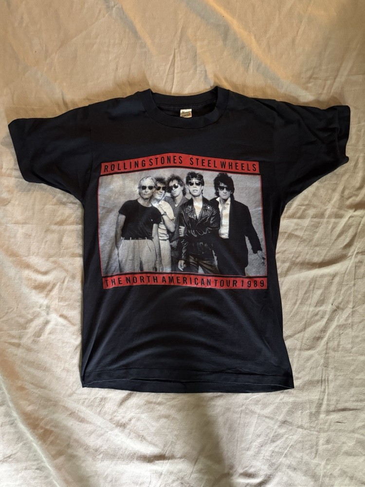 VTG 1989 ROLLING STONES “STEEL WHEELS” NORTH AMERICAN TOUR DOUBLE-SIDED SHIRT