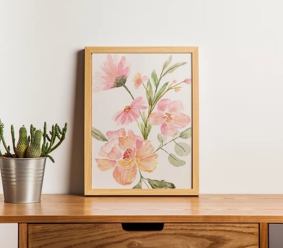 Abstract Floral Botanical Wall Art with Vibrant Colors for Modern Decor-image