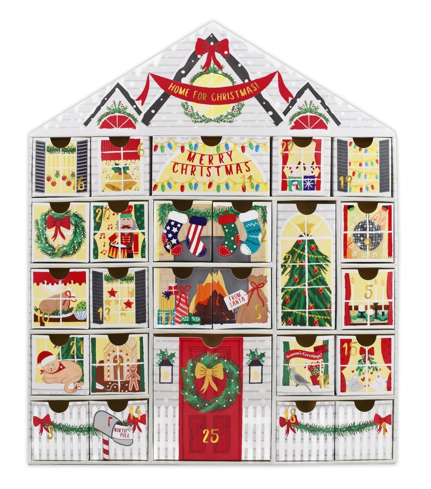 Christmas Advent Calendar Reusable, Personalize, You Fill, 15.7” x 13.8” x 2....