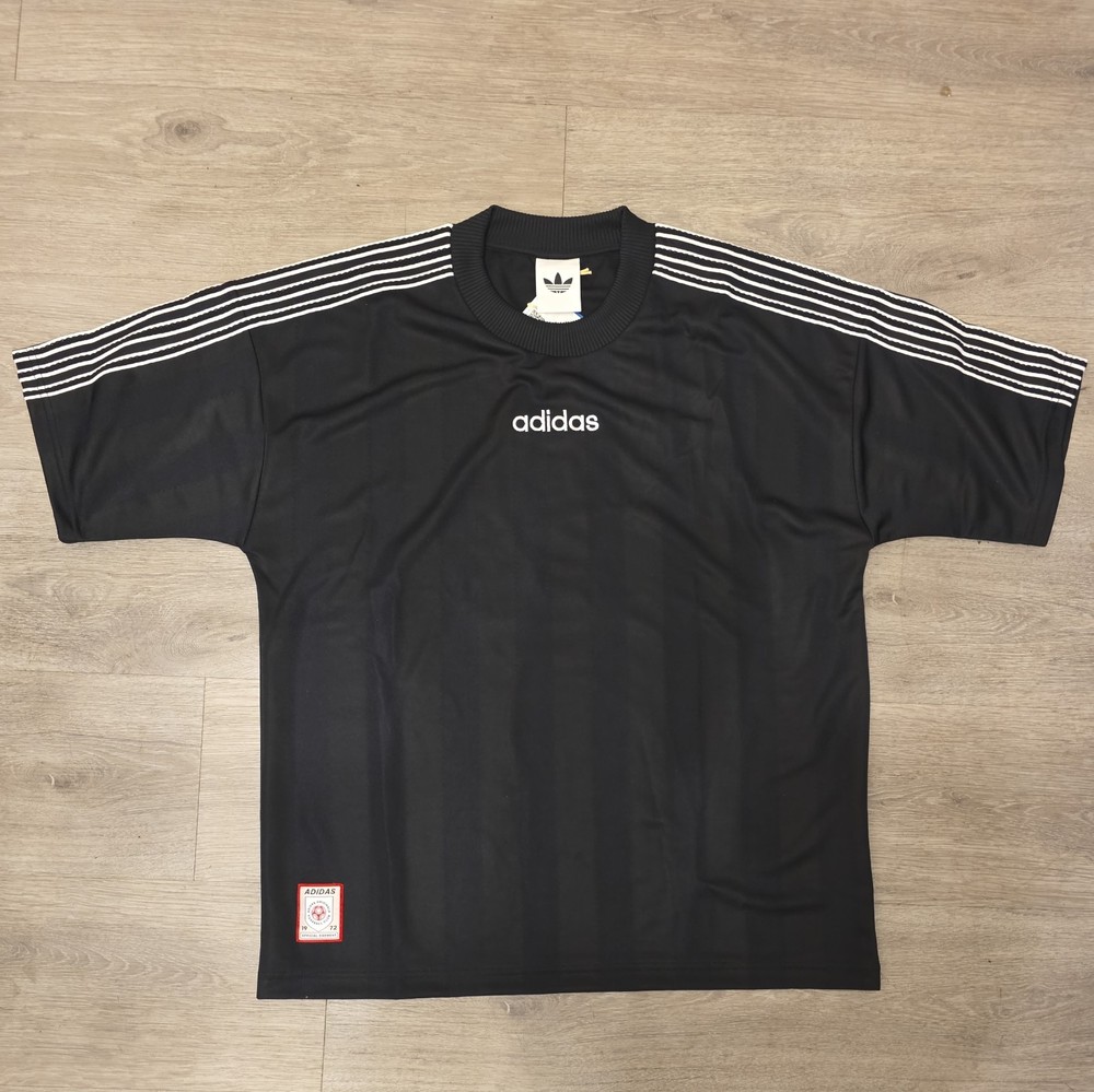 Vintage 80s 90s Original Adidas Black White Blank Striped Soccer Jersey JX3068
