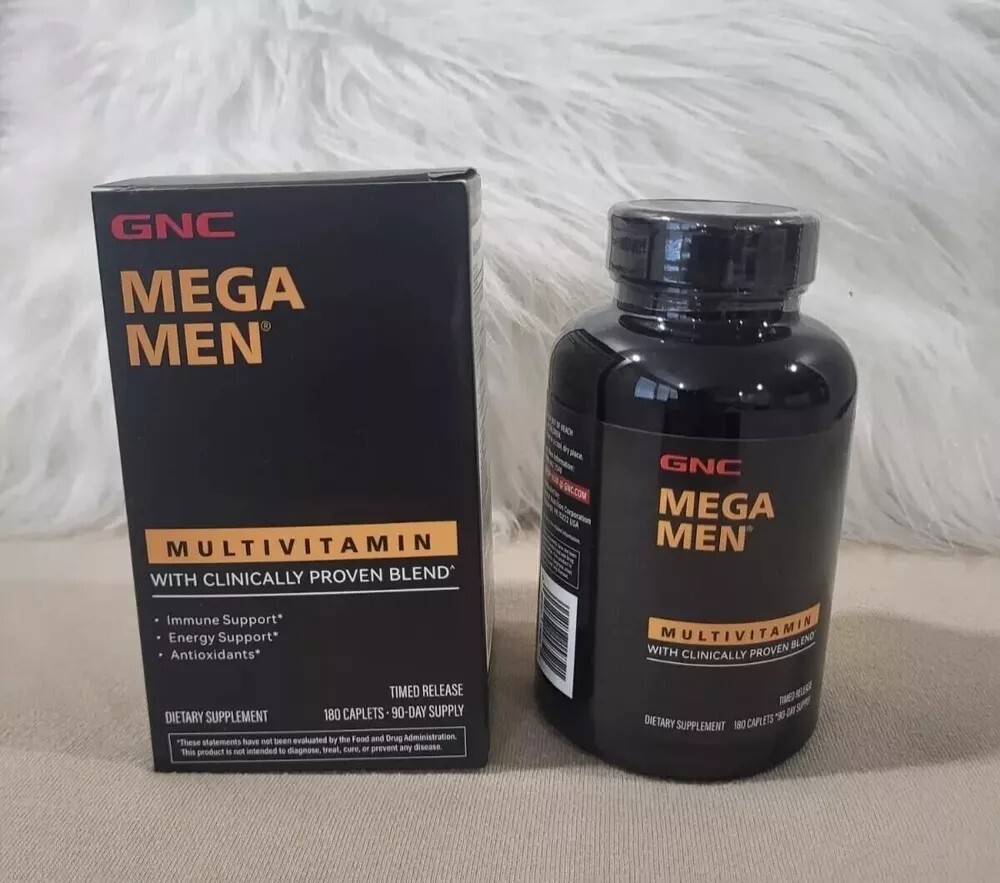 GNC Mega Men 180 Caplets Multivitamin for Men Free Shipping Exp 7/2027