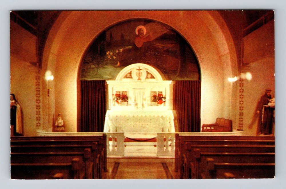 Eureka Springs AR-Arkansas St. Elizabeth's Church Interior, Vintage Postcard