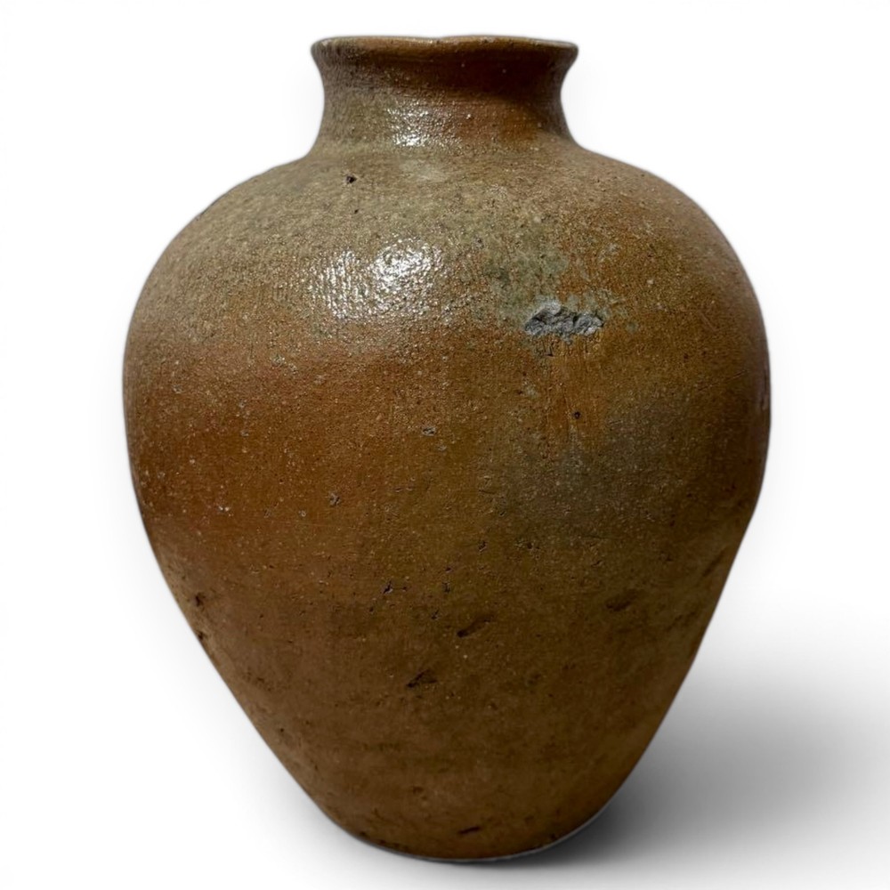 Antique Tamba Vase Edo 18th Century Japanese Pottery Jar Vessel Ceramic 13.7 in