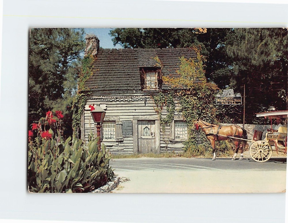 Postcard Oldest Wooden Schoolhouse St. Augustine Florida USA