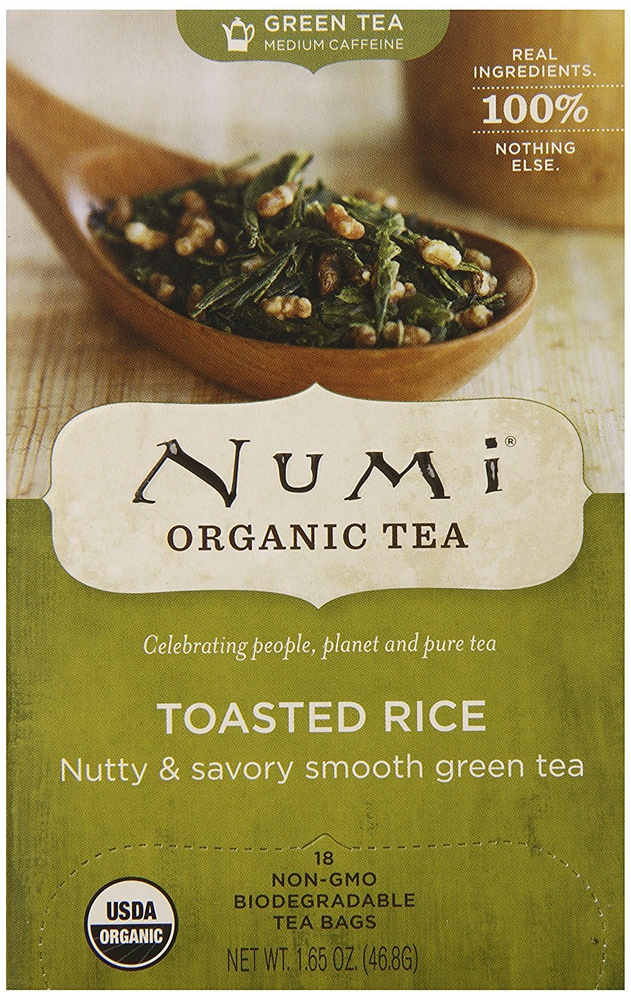 Organic Tea Matcha Toasted Rice, 18 Count Box of Tea Bags (Pack of 6), Green Tea