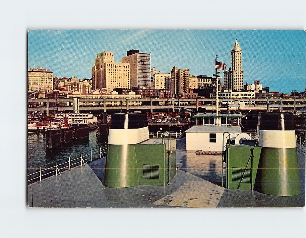 Postcard Seattle's Waterfront Skyline Washington USA