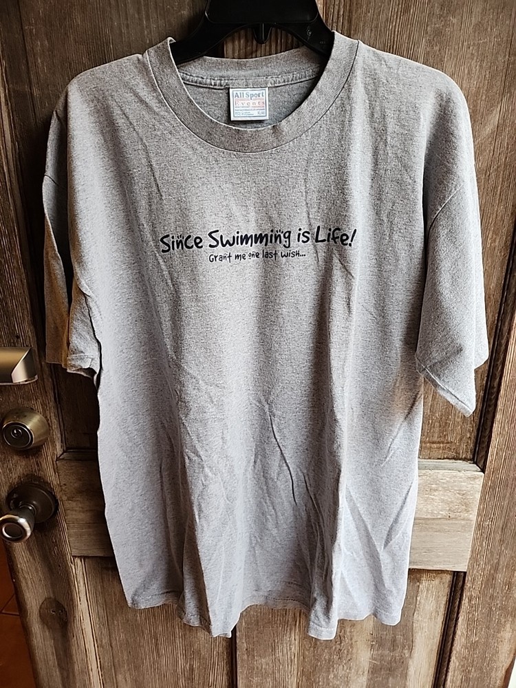 All Sport Events Swimming Is Life Quote Swim Meet T-Shirt XL Vintage