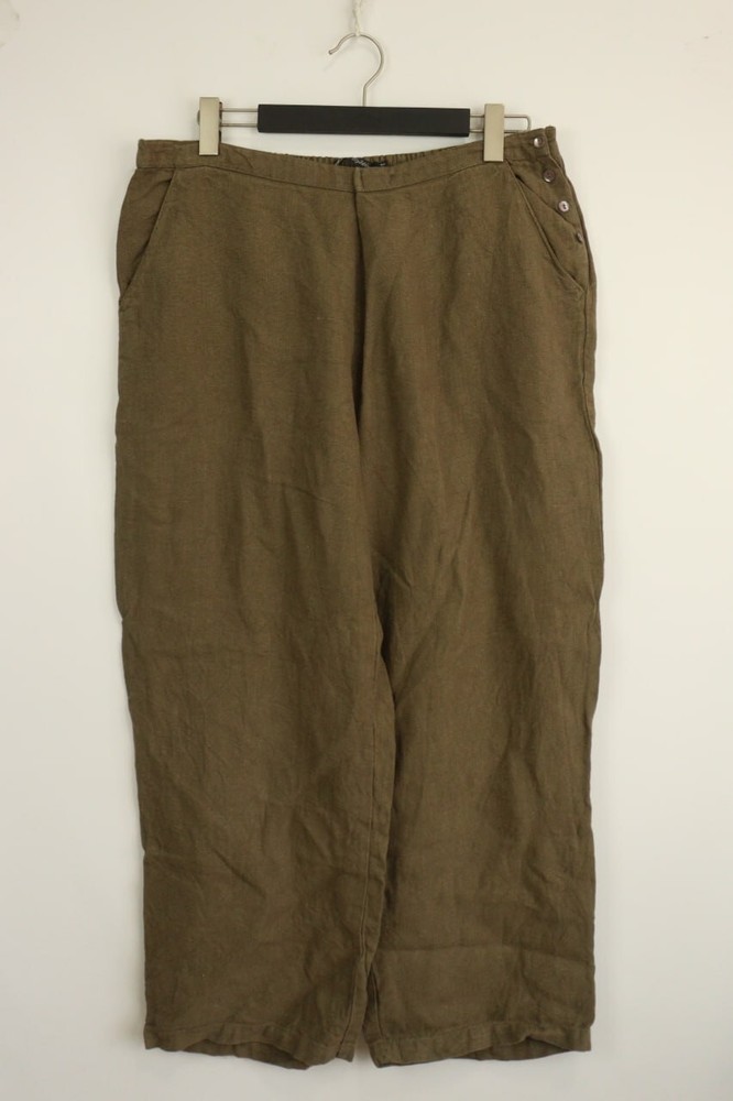 GUDRUN SJODEN Brown Elastic Waist Wide Leg Dress Pants Trousers Size  XL / W34