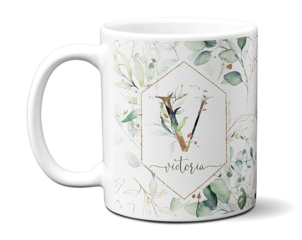 Personalized Name Mug Monogram Letter Gift For Bride Bridesmaid Wedding Newlywed
