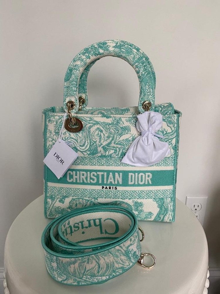 Christian Dior Turquoise Medium D-Lite Shoulder Bag