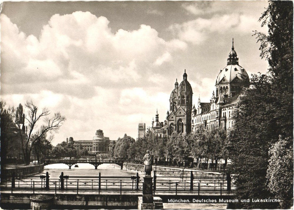 View of Deutsches Museum And St. Luke's Church, Munich, Germany Postcard
