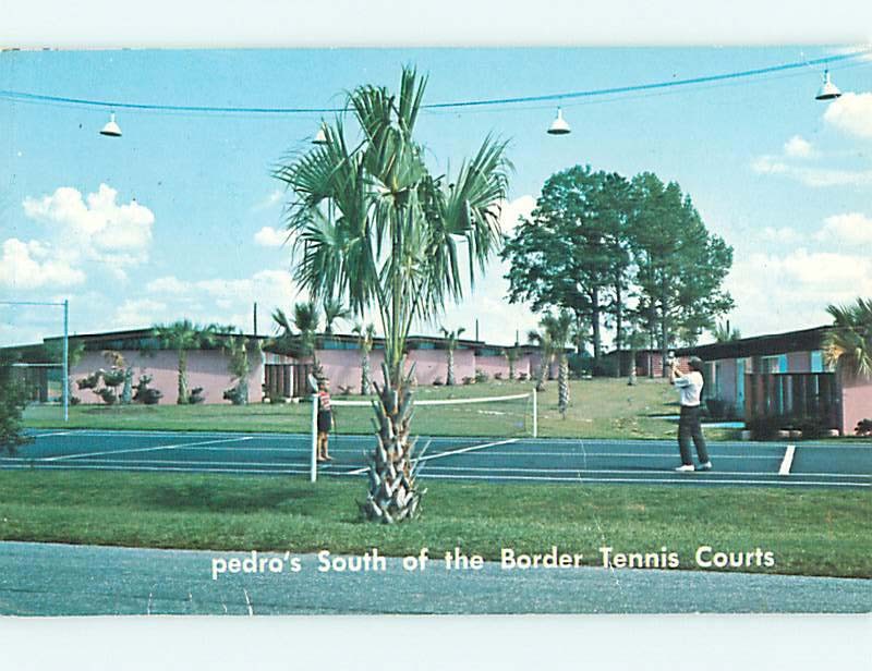 Unused Pre-1980 TENNIS AT SOUTH OF THE BORDER MOTEL Dillon SC 60.000 cards u3957