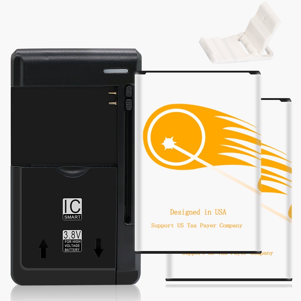 High Capacity 2x 6620mAh Grade A Battery USB/AC Home Charger f LG G Vista 2 H740-image