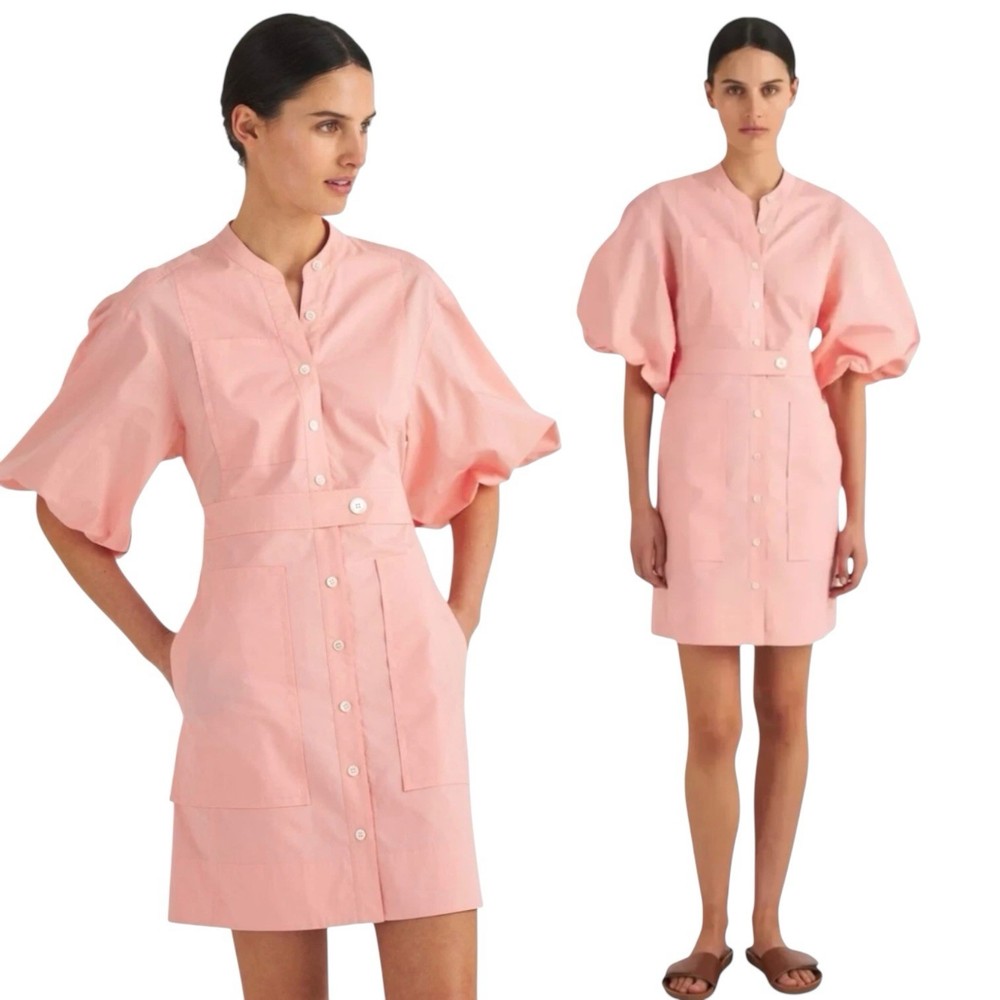 Oroton Dress Short Utility Dress Size 12 AU/UK 8 US Primrose Short Sleeve Cotton