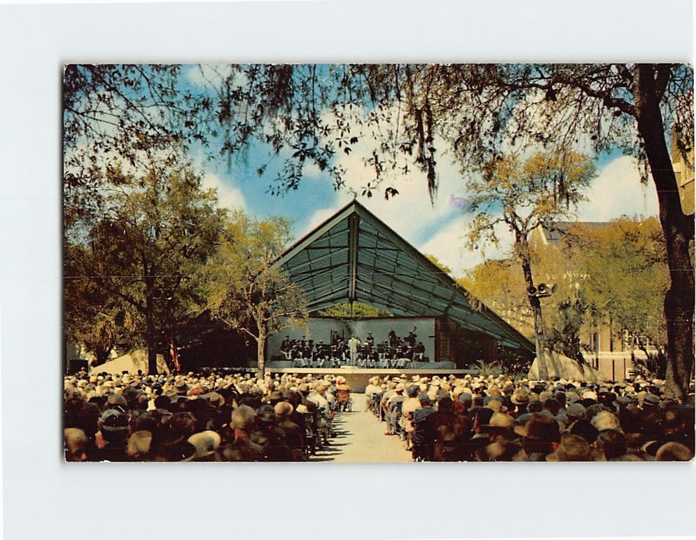 Postcard Fifth band shell Williams Park St. Petersburg Florida USA