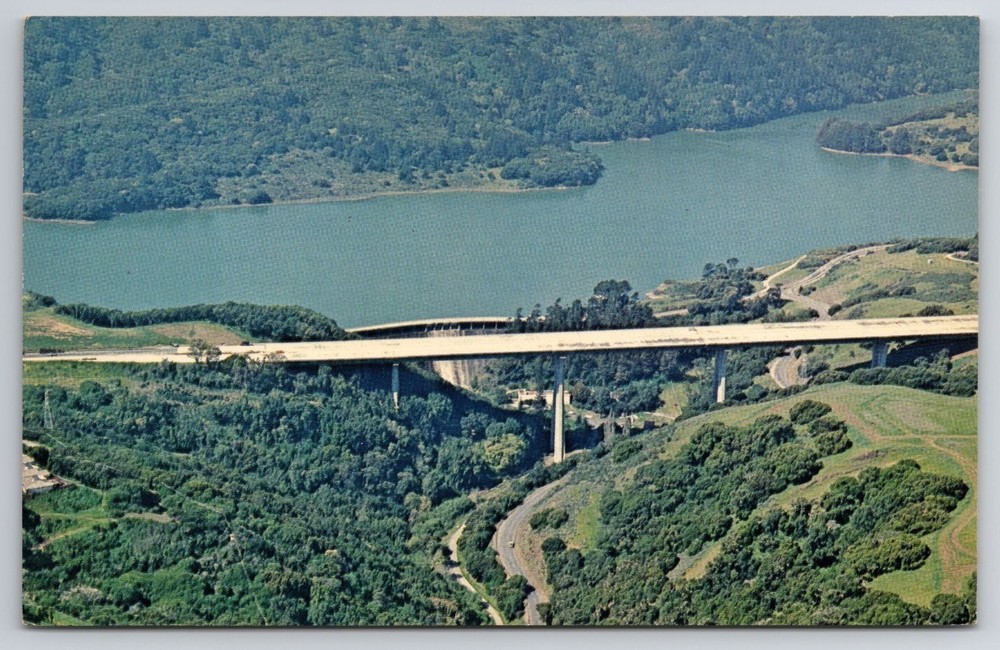 Eugene A. Doran Bridge Crystal Springs Reservoir San Mateo CA Postcard