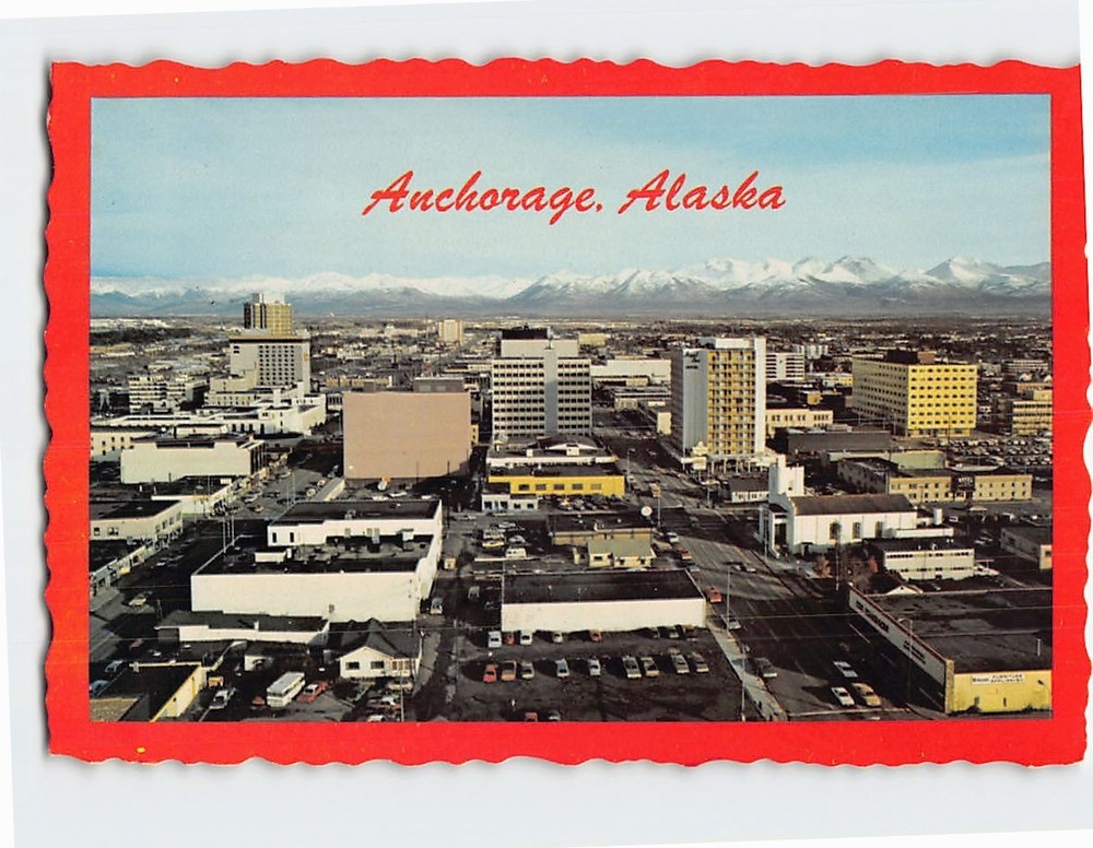 Postcard Panoramic View Anchorage Alaska USA