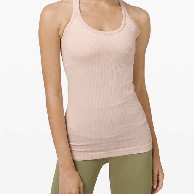 Lululemon Ebb to Street Tank Size 6 Built in Bra Racerback Light Pink