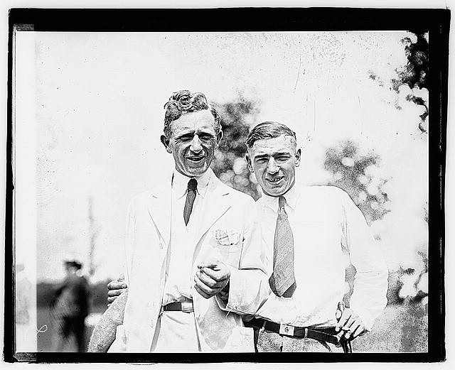 Photo:Jack Hutchinson & Leo Diegel,playing golf,1921,golfing,golfer,sport