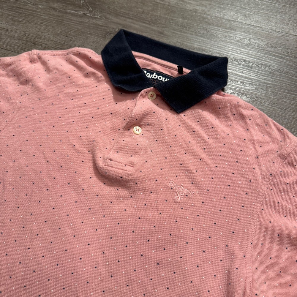 Barbour Womens Small Pink Cotton Polo Shirt for Golf and Casual Wear
