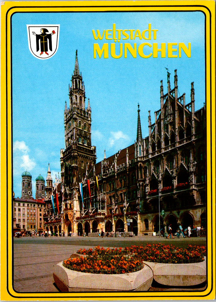 Vintage Postcard Munich Town Hall Frauenkirche Germany