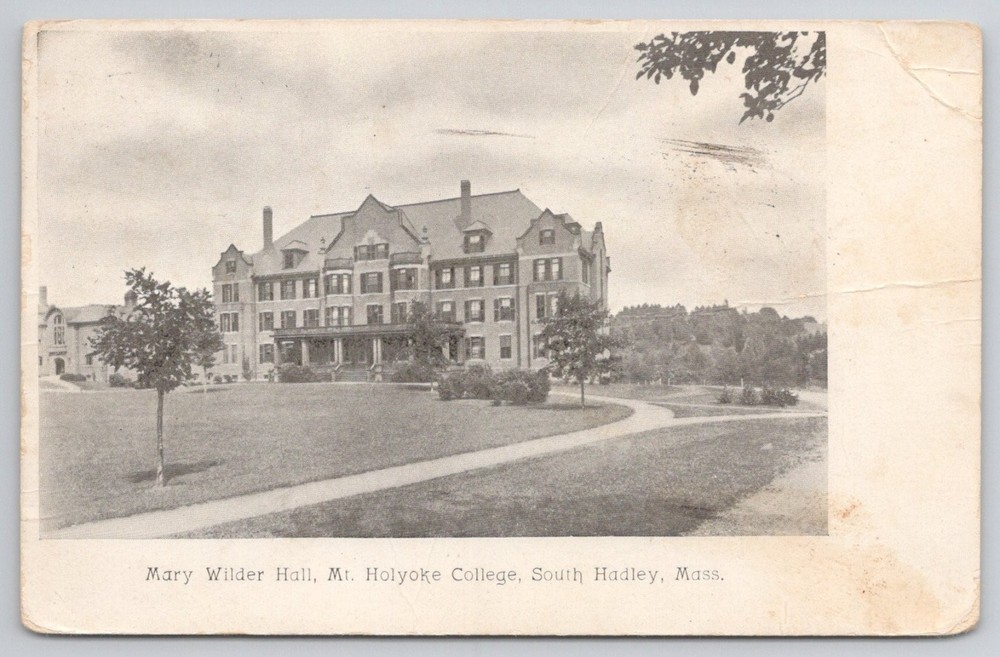 Mary Wilder Hall Mt. Holyoke College South Hadley MA Postcard 1912 Posted