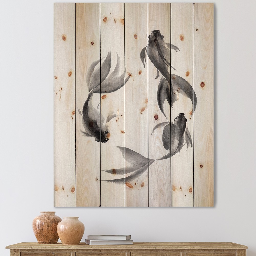 Designart 'Monochrome Vintage Fish III' Nautical & Coastal