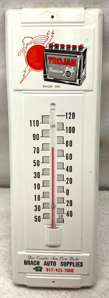 Vintage Trojan Premium Brach Auto Supplies Thermometer