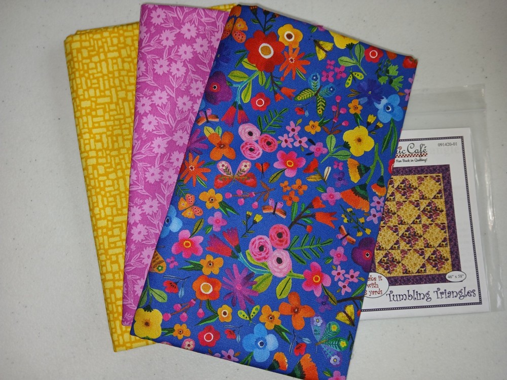 Lot 3 yd quilt kit w/pattern Fabric Cafe focus light dark QSQ free ship HTF