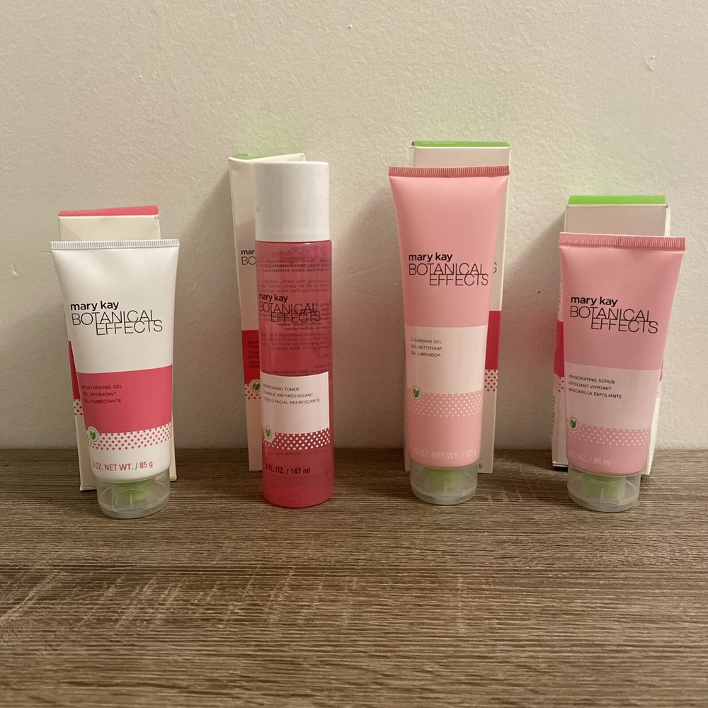 Mary Kay Botanical Effects Cleansing Gel, Toner, Scrub & Moisturizer Gel (NIB)