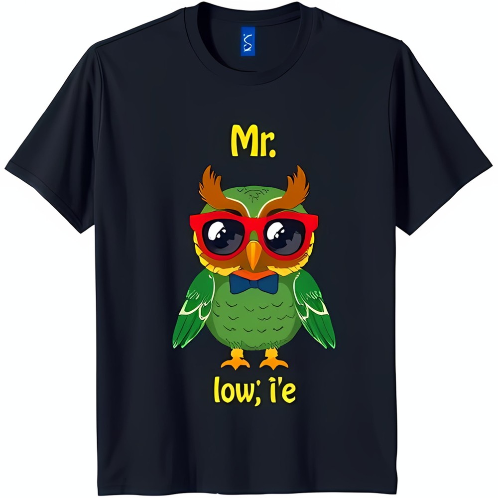 Trendy Cartoon Owl Graphic Tee with Sunglasses and Bow Tie  