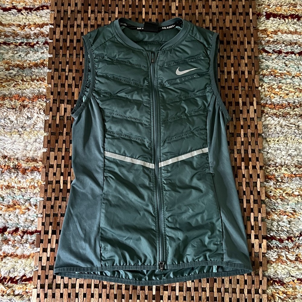 Nike Aeroloft Ultralight Running Puffer Vest Green Women's Size XS