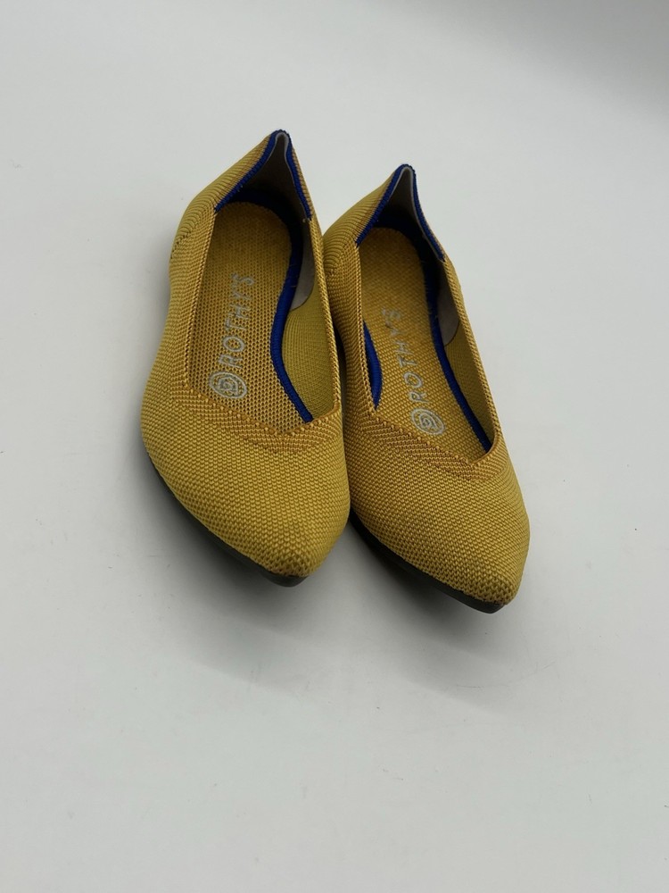Rothy’s The Point Women’s 6 Yellow Marigold Ballet Flats Pointed Toe Knit Shoes