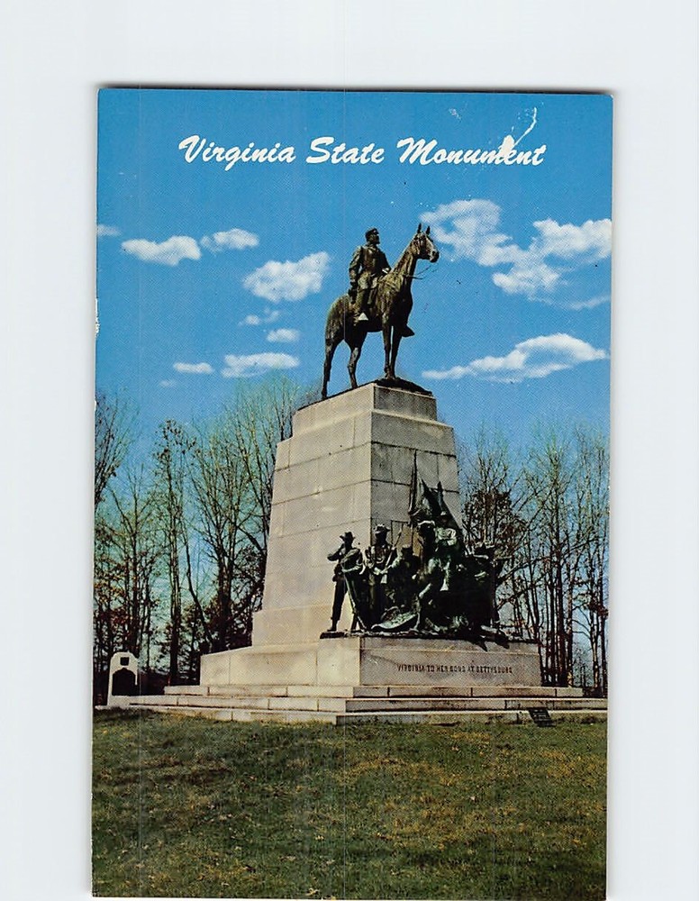 Postcard Virginia State Monument Gettysburg Pennsylvania USA