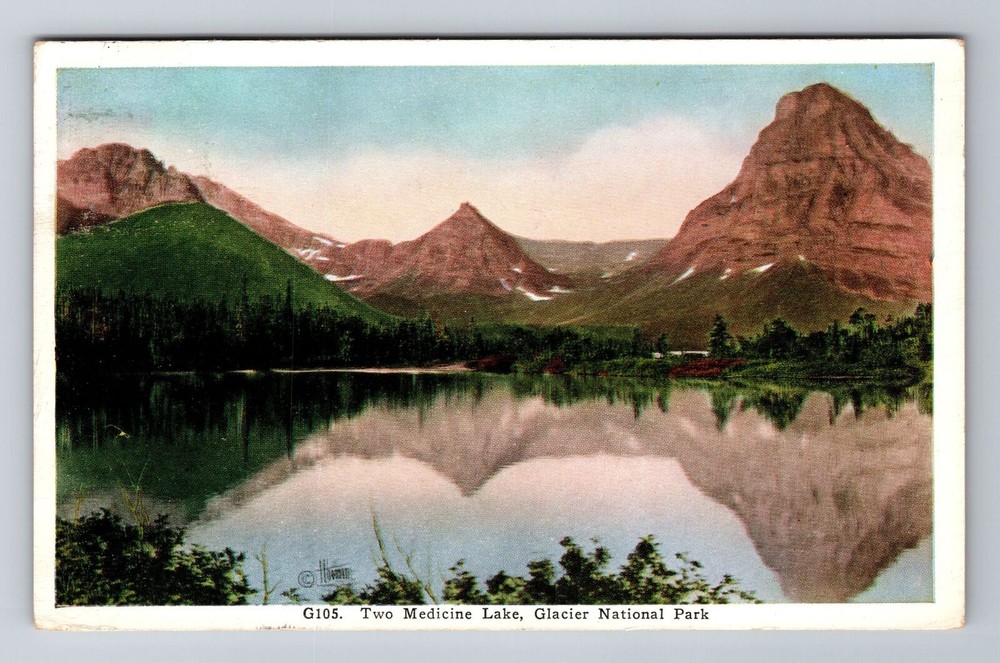 MT-Montana, Two Medicine Lake, Glacier National Park, Vintage c1934 Postcard