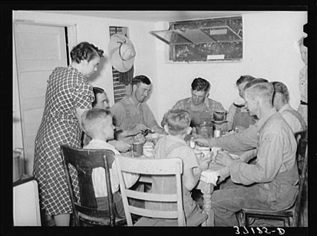 Photo:Noonday dinner of Mormon farmers in Box Elder County, Utah