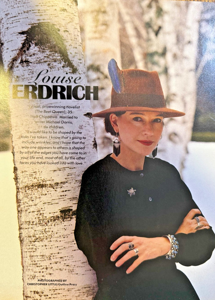 1990 Vintage Magazine Illustration Author Louise Erdrich