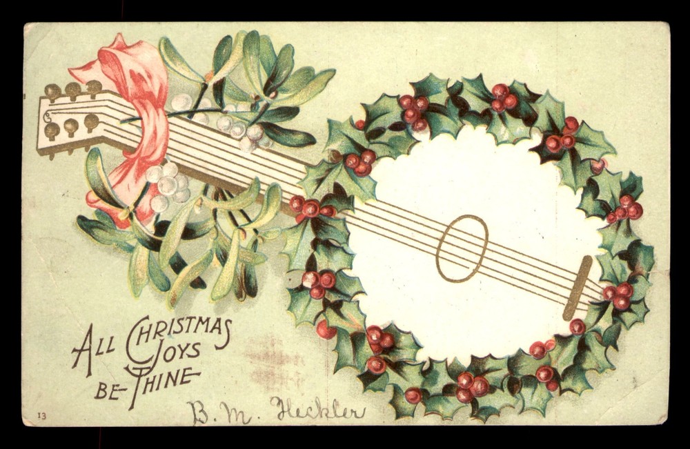 All Christmas Joys Be Thine Holiday 1906 Posted Postcard Undivided