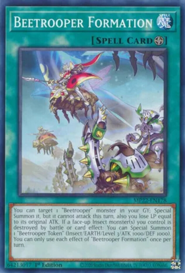 Yugioh! Beetrooper Formation - MP22-EN178 - Common - 1st Edition Near Mint, Engl